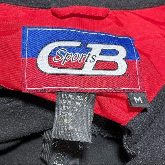 Vintage CB Sports Jacket Womens Medium Black Fleece Full Zip Pockets - Picture 3 of 8